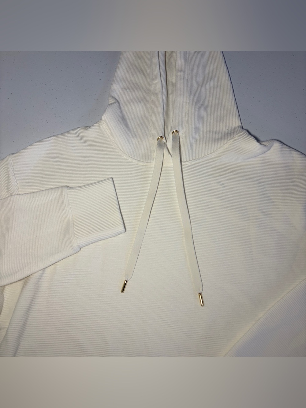Danskin Women's White Solid Pullover Hoodie M Hooded Drawstring Athleisure